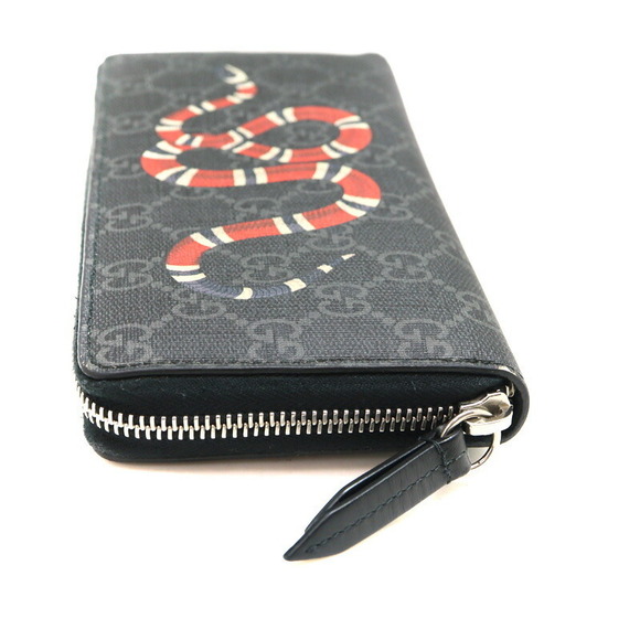 Gucci Zip Around Wallet GG Supreme Snake Gray - Picture 5 of 8